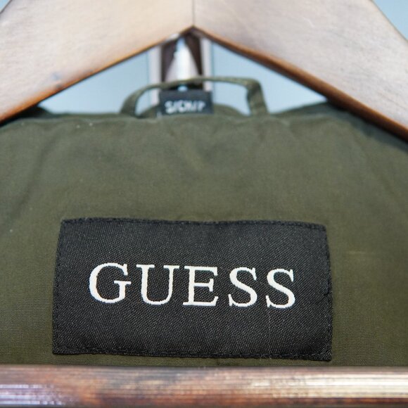 GUESS Women’s Hooded Parka – Quilted Design – Two-Tone Green with Gold Accents - Picture 7 of 9